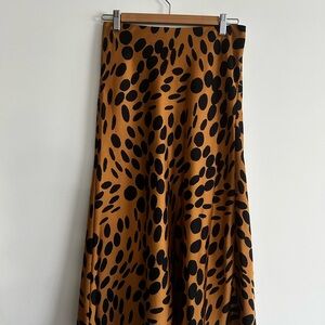J. Crew Tan and Black Patterned Slip Skirt
